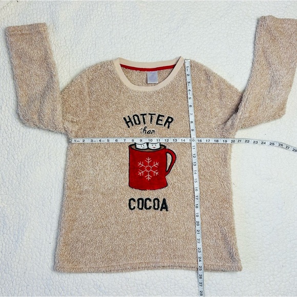 Secret Treasures Sleepwear Women's Soft Fleece Sweatshirt HOTTER THAN COCOA Sz M - Picture 5 of 6